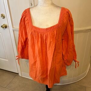 NWT Lauren Conrad Square-Neck 3/4 Sleeve Gauzy Peasant Top/XXLarge Petite